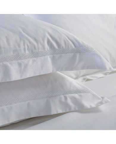 Completo lenzuola matrimoniale in raso di cotone treccia Caleffi