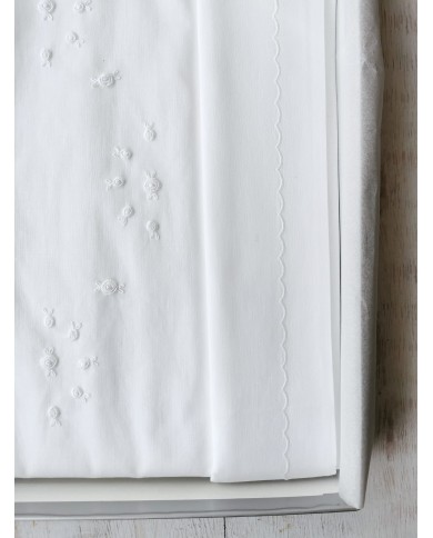 Completo lenzuola culla lettino ricamato a mano Elite pour le Bebè 85172