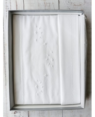 Completo lenzuola culla lettino ricamato a mano Elite pour le Bebè 85172