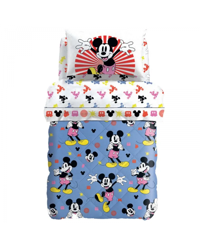 Trapunta invernale singola Mickey Fantasy Garden Caleffi puro cotone