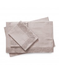 Completo Lenzuola matrimoniale con pizzo Rubino di Laura Biagiotti