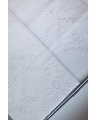 Parure lenzuola matrimoniali ricamate in puro cotone art 8224