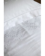 Parure lenzuola matrimoniali ricamate in puro cotone art 8224