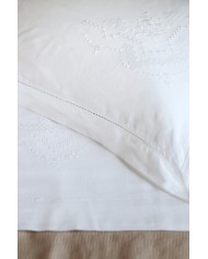 Parure lenzuola matrimoniali ricamate in puro cotone art 8224