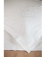 Parure lenzuola matrimoniali ricamate in puro cotone art 8224