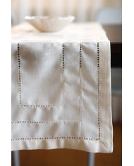 Runner maxi ricamato con orlo a giorno 40x180 art. 4019