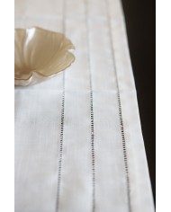 Runner maxi ricamato con orlo a giorno 40x180 art. 4019