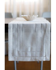 Runner maxi ricamato con orlo a giorno 40x180 art. 4019