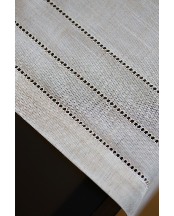 Runner maxi ricamato con orlo a giorno 40x180 art. 4019