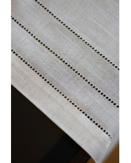 Runner maxi ricamato con orlo a giorno 40x180 art. 4019