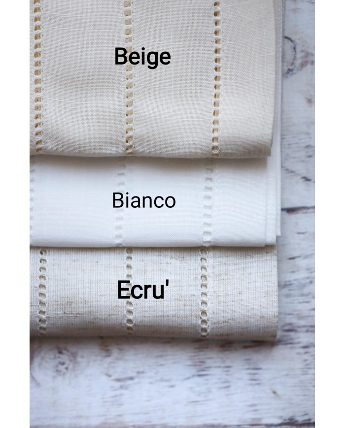 Runner maxi ricamato con orlo a giorno 40x180 art. 4019