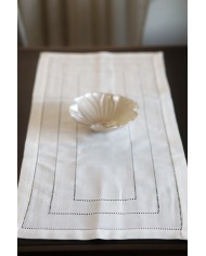 Runner maxi ricamato con orlo a giorno 40x180 art. 4019