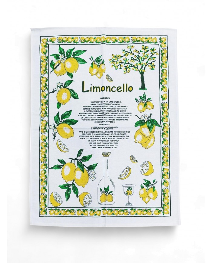 Set 3 strofinacci asciugapiatti in cotone Limone Limoncello