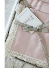 Completo Lenzuola in raso di puro cotone con pizzo applicato Frasi David Home