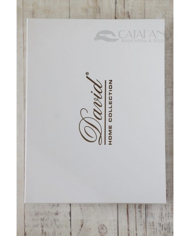 Completo Lenzuola in raso di puro cotone con pizzo applicato Frasi David Home