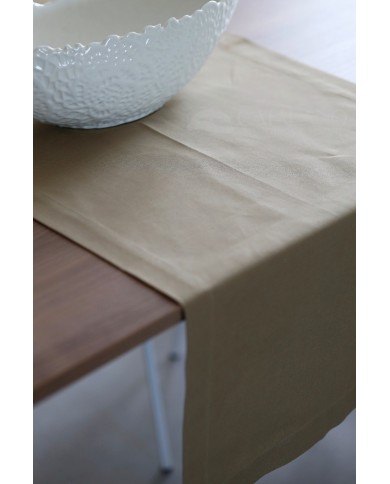 Runner in puro cotone panama tinta unita Bianch-Eria