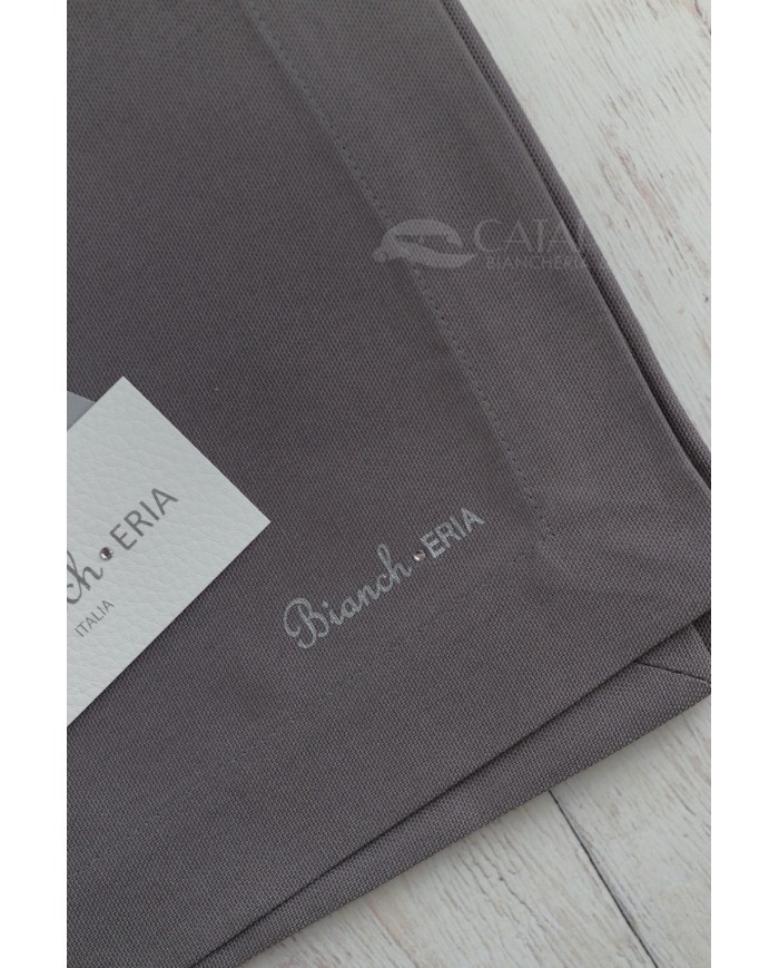 Runner in puro cotone panama tinta unita Bianch-Eria