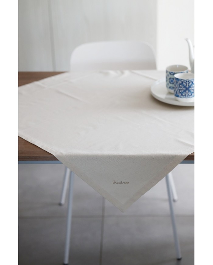 Centro in puro cotone panama tinta unita Bianch-Eria