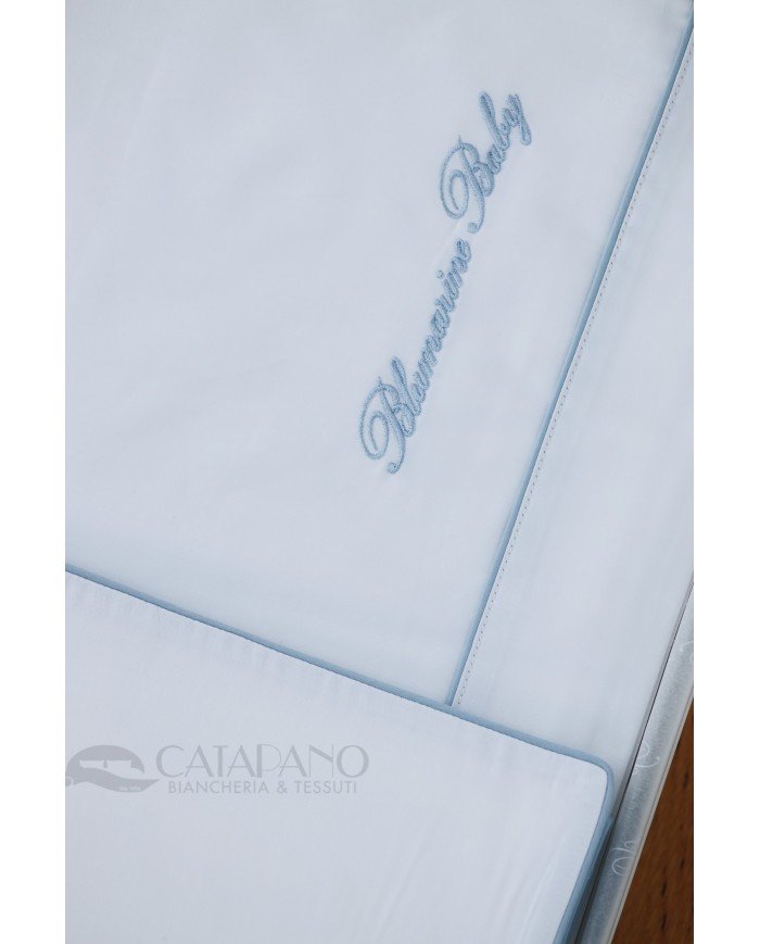 Completo lenzuola per culla lettino Blumarine Baby Blu