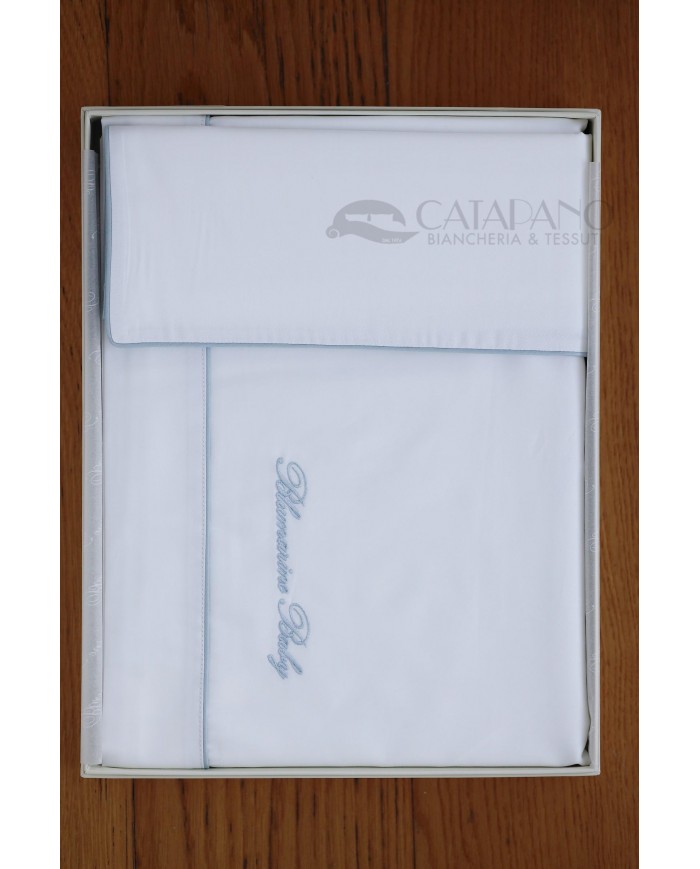Completo lenzuola per culla lettino Blumarine Baby Blu
