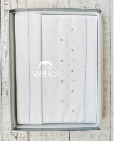 Completo lenzuola culla lettino ricamato a mano Elite pour le Bebè 85243