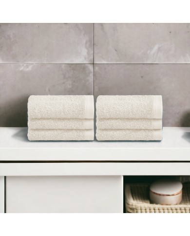 Set di 6 lavette premium in spugna di puro cotone tinta unita