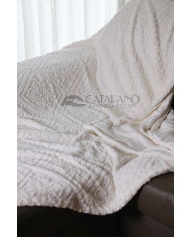 Luxury plaid in pile intagliato e sherpa Tresor 160x210