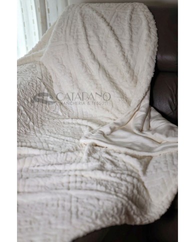 Luxury plaid in pile intagliato e sherpa Tresor 160x210