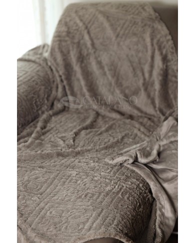 Luxury plaid in pile intagliato e sherpa Tresor 160x210