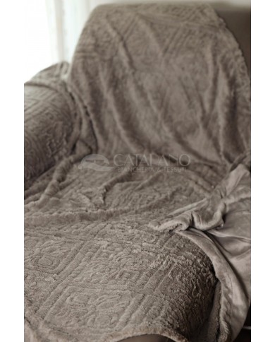 Luxury plaid in pile intagliato e sherpa Tresor 160x210