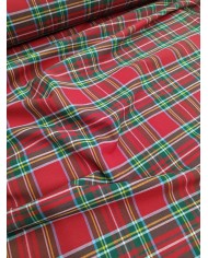 Tessuto per arredo Tartan scozzese rosso altezza 330cm