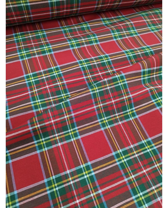 Tessuto per arredo Tartan scozzese rosso altezza 330cm