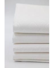 Set di 6 asciugamani viso in puro cotone Vittoria modello Azalea bianco