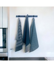 Set 3 strofinacci 100% puro cotone tinto in filo art.Vinci