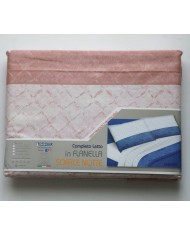 Completo lenzuola letto singolo in flanella di cotone art. Chiara