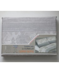 Completo lenzuola letto singolo in flanella di cotone art. Claudia