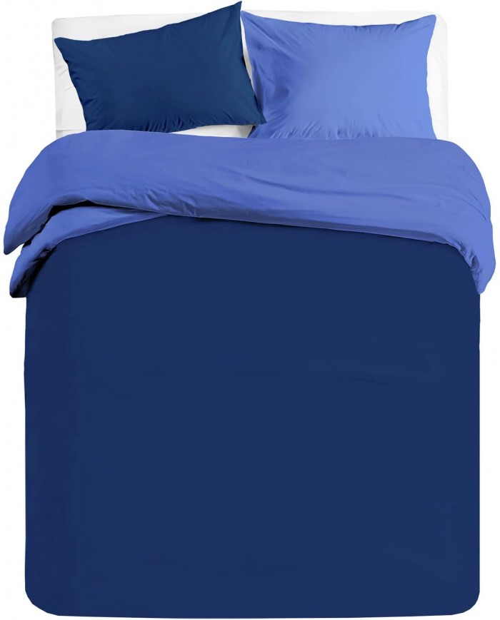 Parure copripiumino matrimoniale double face bicolor Plain