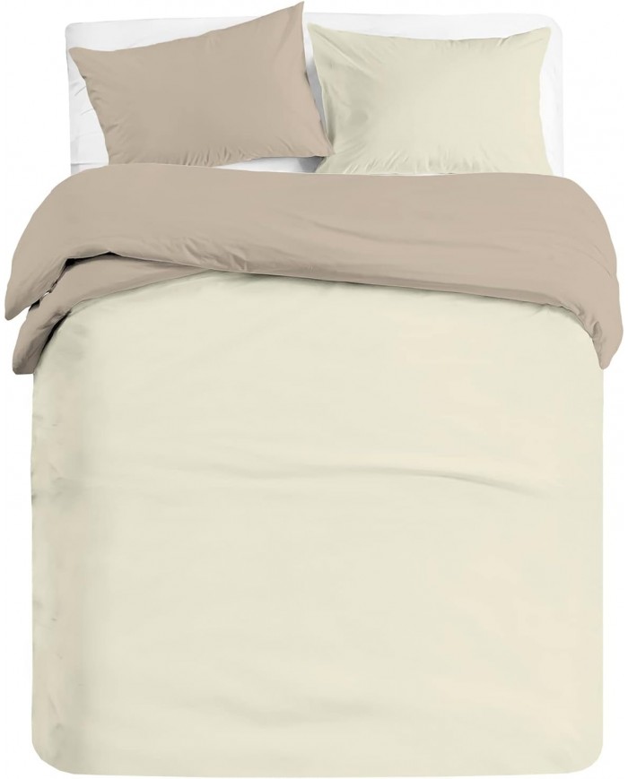 Parure copripiumino letto singolo double face bicolor Plain