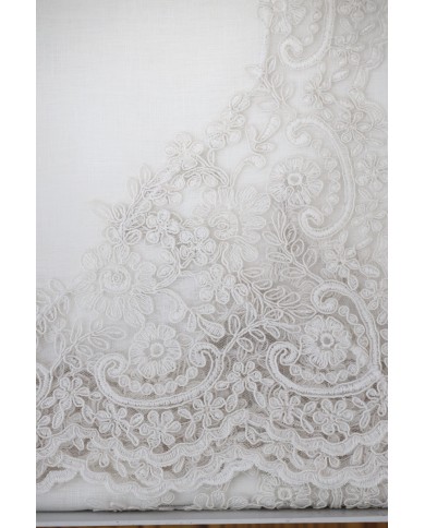 Servizio da tavola in 100% puro lino e pizzo rebrodè Chiarelle Sophie Narciso