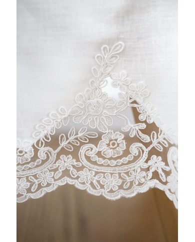 Servizio da tavola in 100% puro lino e pizzo rebrodè Chiarelle Sophie Narciso