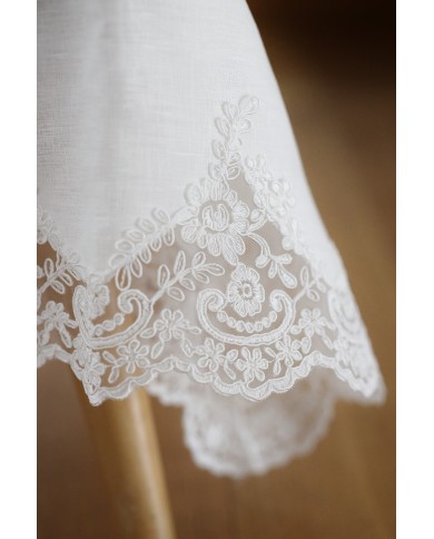 Servizio da tavola in 100% puro lino e pizzo rebrodè Chiarelle Sophie Narciso