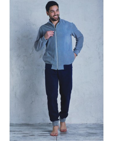 Tuta da casa uomo in caldo pile Lab 21907