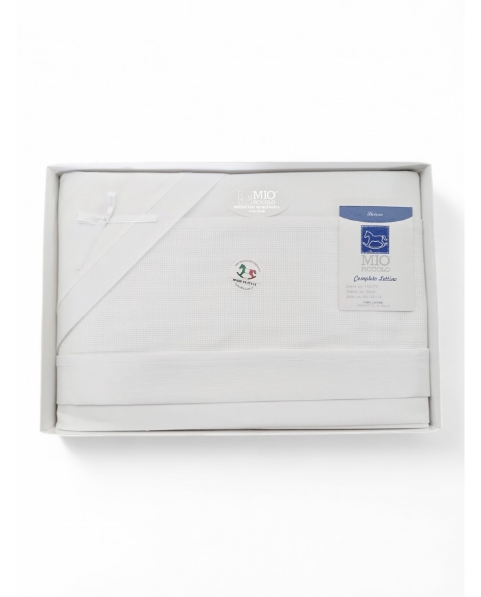 Completo lenzuola culla lettino puro cotone con tela aida art.14
