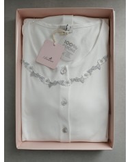 Camicia da notte aperta avanti in puro cotone Andra 9524