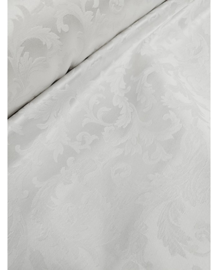Tessuto RASO JACQUARD damascato bianco altezza 335