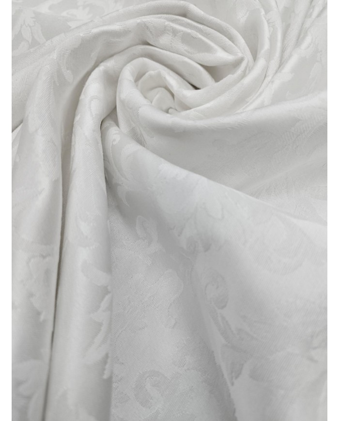 Tessuto RASO JACQUARD damascato bianco altezza 335