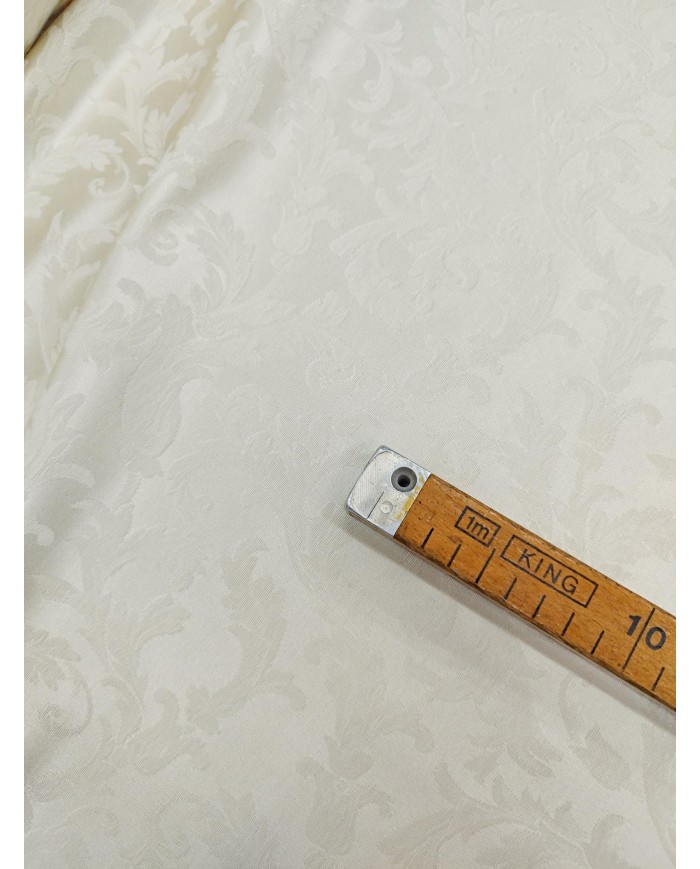Tessuto RASO JACQUARD damascato avorio altezza 335