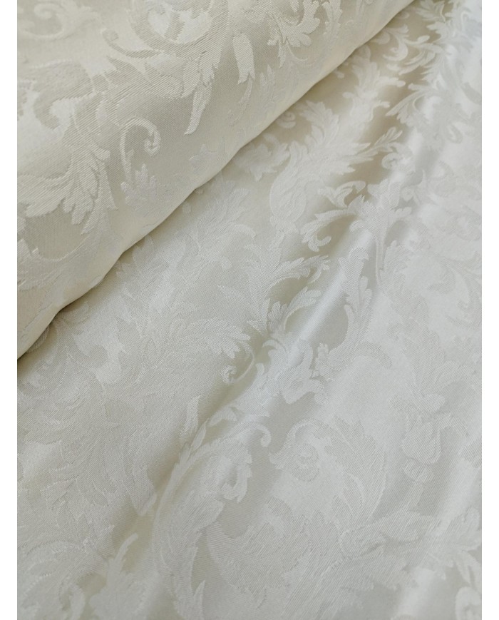 Tessuto RASO JACQUARD damascato avorio altezza 335