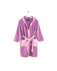 Accappatoio bambino in cotone con cappuccio Caleffi bicolor