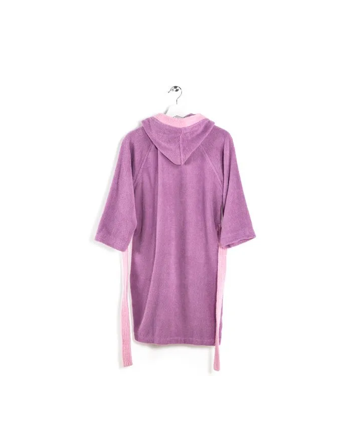 Accappatoio bambino in cotone con cappuccio Caleffi bicolor